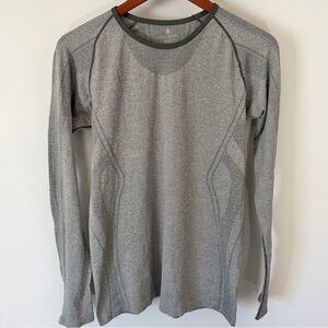 Spiritual Gangster Seamless Stretch Performance Long Sleeve Shirt Women M/L Grey